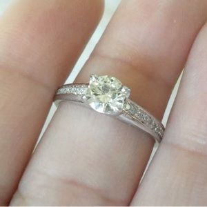 14k gold solitaire natural diamond ring